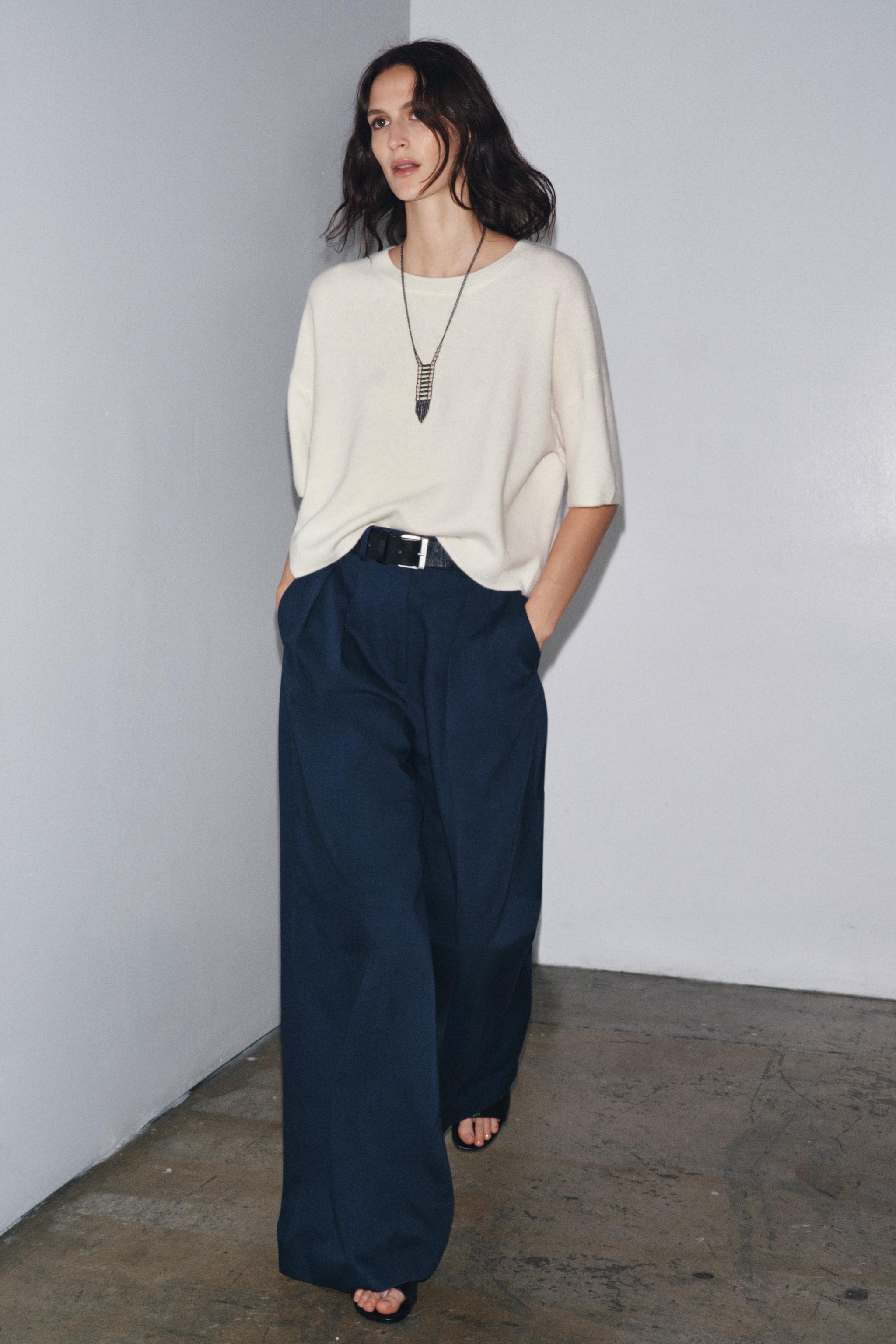 100% WOOL OVERSIZED SHORT SLEEVE SWEATER